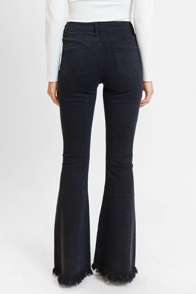 Maren Black Wash Stretchy Flare Jeans