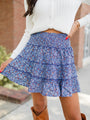 Through The Garden Navy Floral Mini Skort