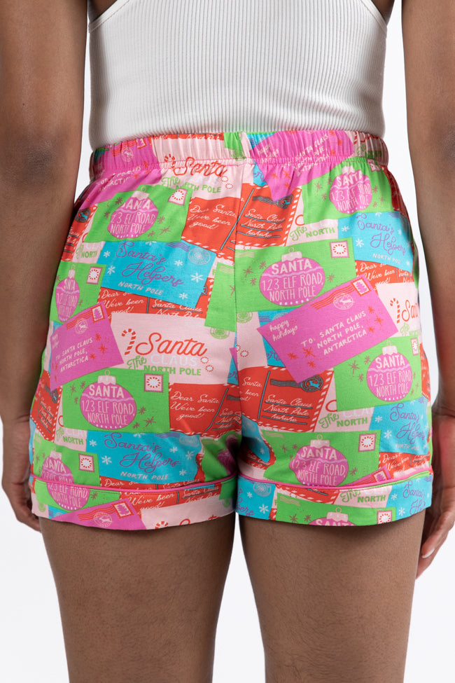 Under The Stars In Letters To Santa Bamboo Pajama Shorts FINAL SALE