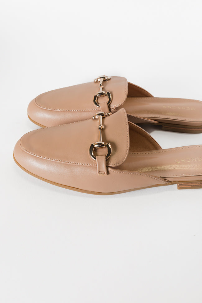 Sabrina Beige Slip-On Leather Mule