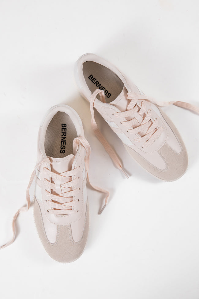 Presley Double Stripe Beige Leather Sneaker