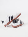 Lunden Double Stripe Black and White Leather Sneaker