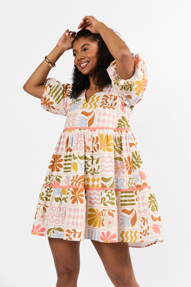 Iconic Summer Multi Print Mini Dress