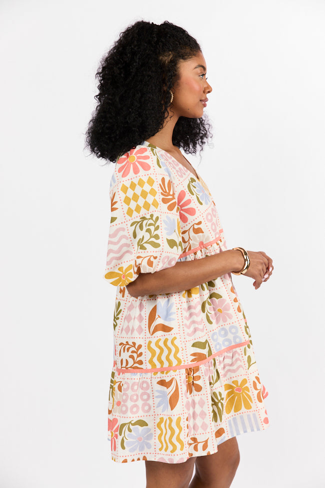 Iconic Summer Multi Print Mini Dress