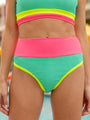 Do Not Disturb Mint Color Block Bikini Bottoms