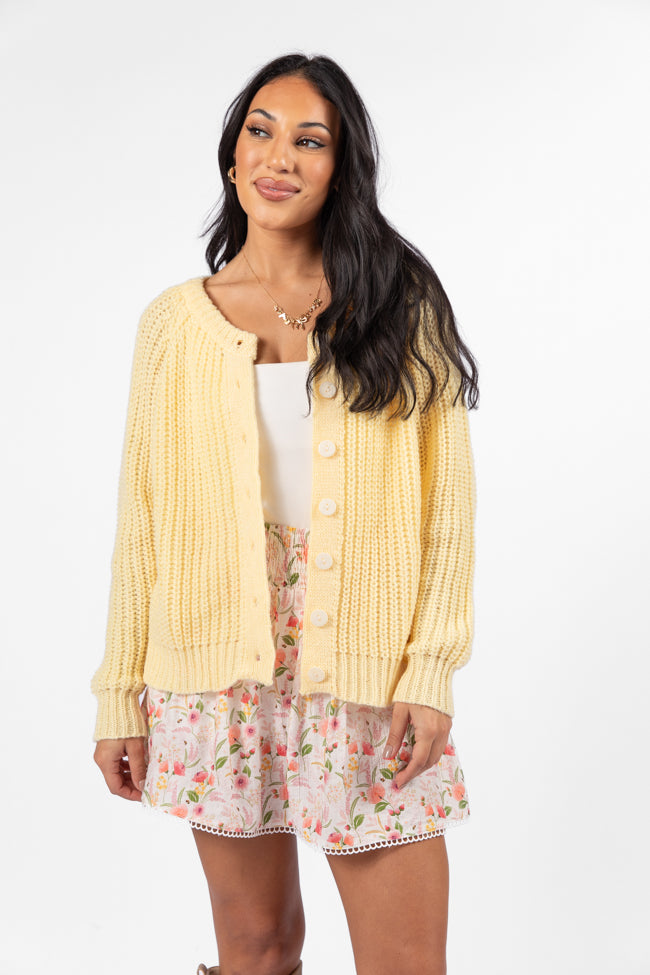 Do Me A Solid Yellow Button Up Cardigan - Coming Soon