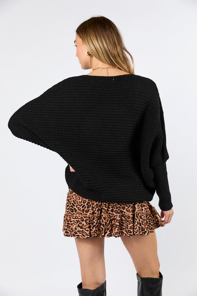 Just Looking Black Oversized Dolman Sleeve Sweater