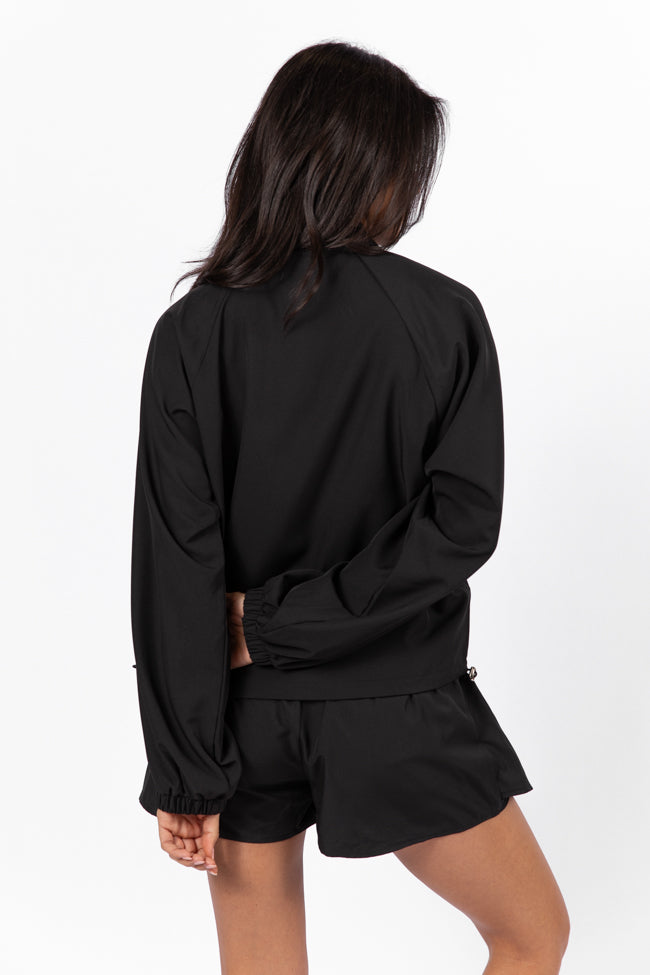 On The Daily Black Full-Zip Windbreaker