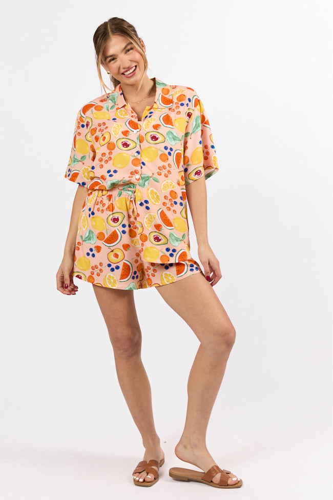 Home Grown Fruit Icon Print Two Piece Set