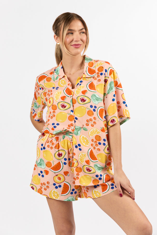 Home Grown Fruit Icon Print Two Piece Set