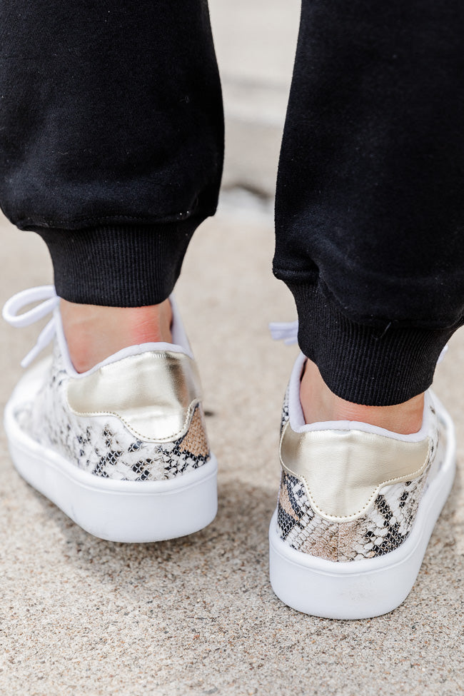 Emma Beige Snakeskin Sneaker FINAL SALE