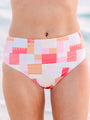 Gossip On Deck High Waisted Printed Bikini Bottoms Tori X Pink Lily FINAL SALE