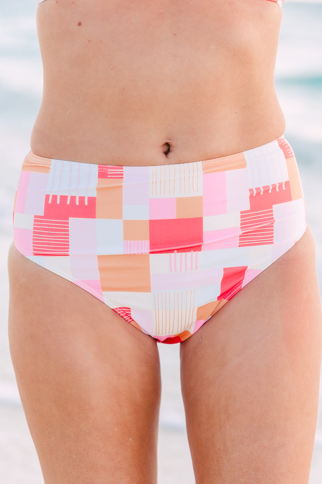 Gossip On Deck High Waisted Printed Bikini Bottoms Tori X Pink Lily FINAL SALE