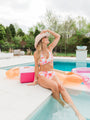 Gossip On Deck Halter Neck In Tori Patch Bikini Top Tori X Pink Lily FINAL SALE