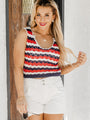 Where I Come From Red White And Blue Crochet Tank FINAL SALE