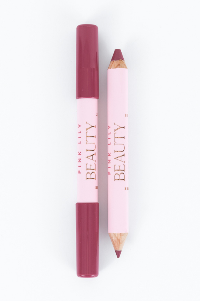 Pink Lily Beauty Double Bloom Dual Lipstick and Lip Liner - Sugar Plum Kiss