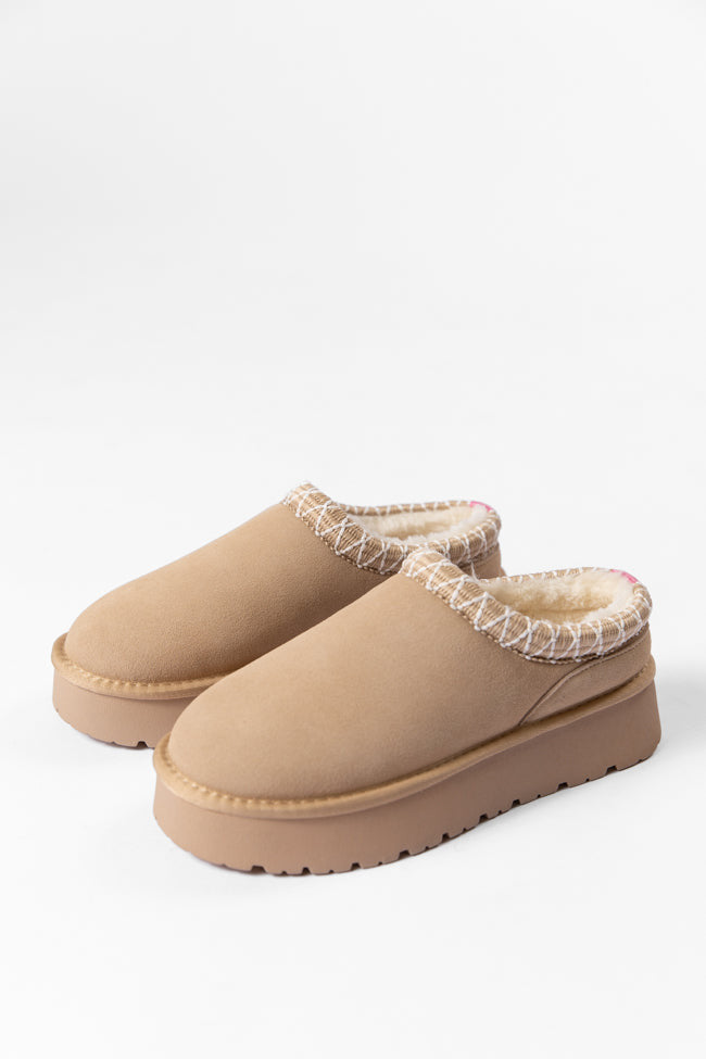 Sydney Light Beige Platform Slipper SALE