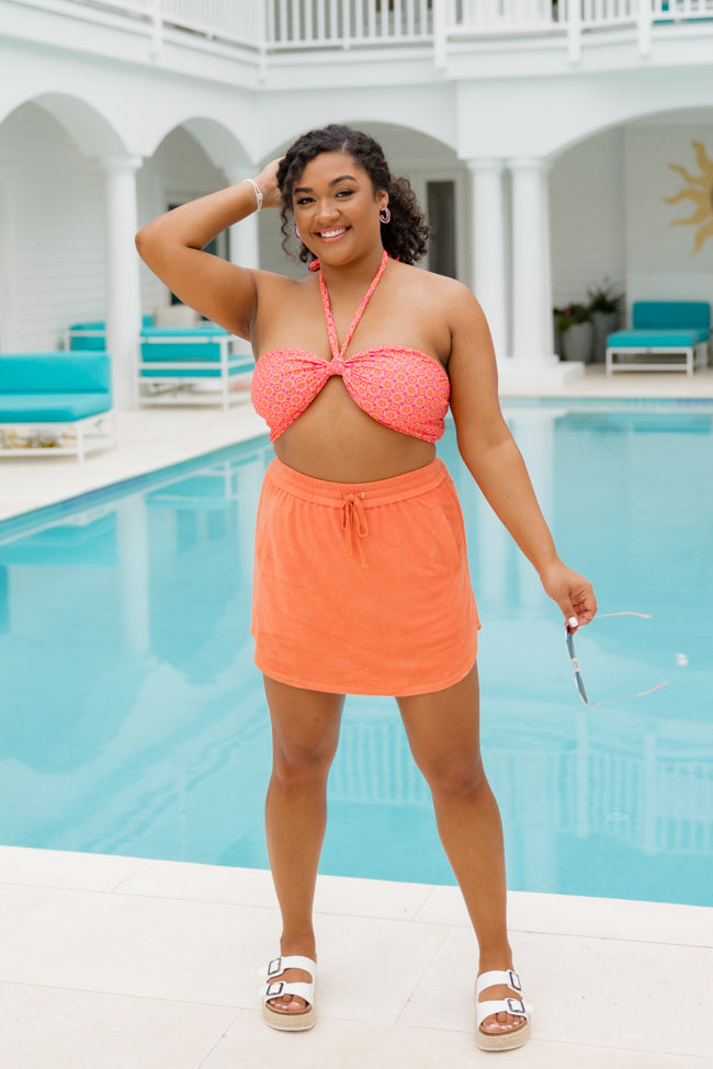 A Leap Of Faith Orange Terrycloth Skort