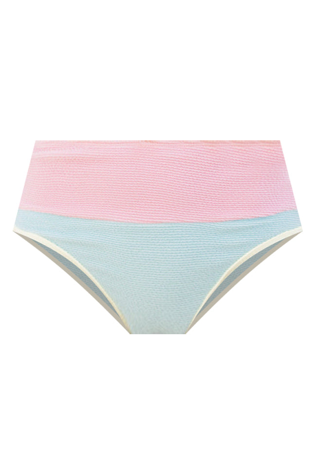 Do Not Disturb Blue Color Block Bikini Bottoms