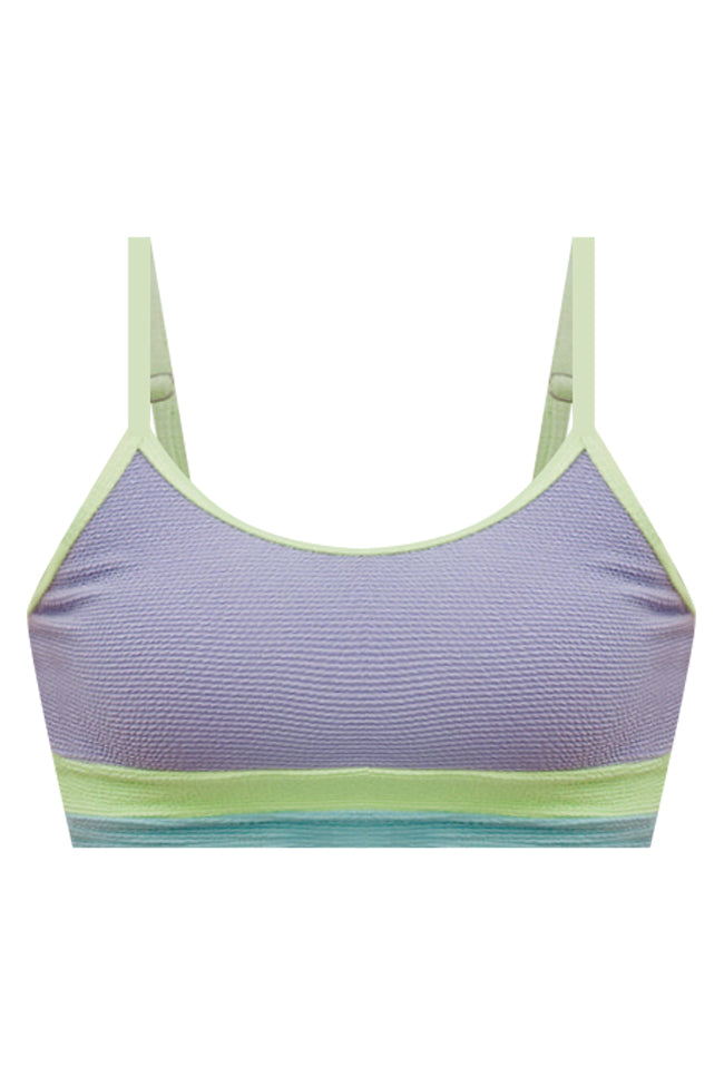 Do Not Disturb Lilac Color Block Bikini Top