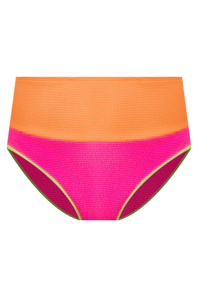 Do Not Disturb Neon Color Block Bikini Bottoms