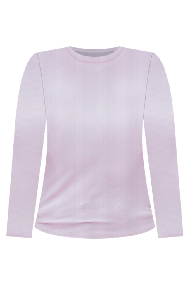 Make Your Choice Mauve Ribbed Long Sleeve Tee