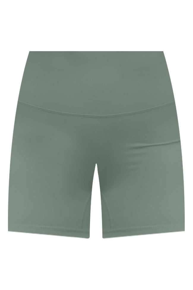 Pushing Forward Olive Biker Shorts FINAL SALE