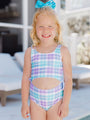 Kid's Sandy Shores Side One Piece Swimsuit Tori X Pink Lily FINAL SALE