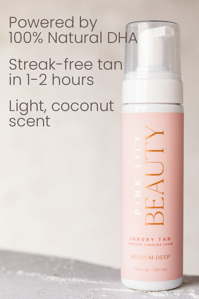 Pink Lily Beauty Luxury Tan Sunless Tanning Foam Self Tanner - Light-Medium