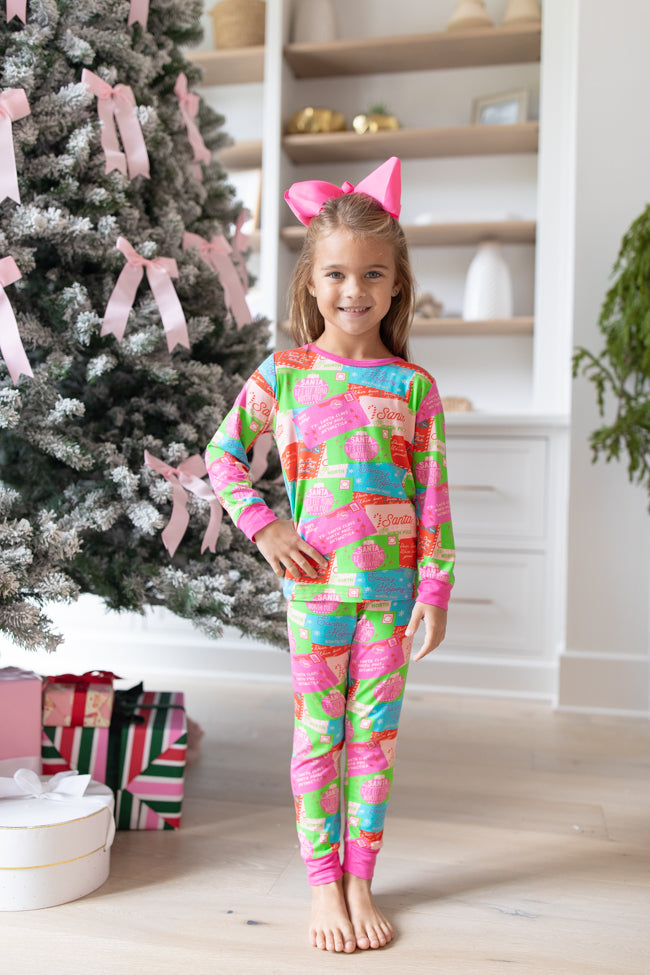 Kid's Under The Stars In Letters To Santa Bamboo Pajama Set FINAL SALE