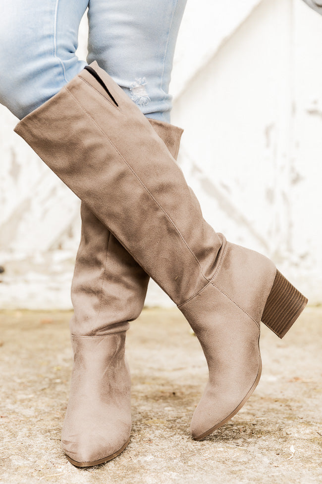 Marlee Taupe Pointed Toe Suede Boots FINAL SALE