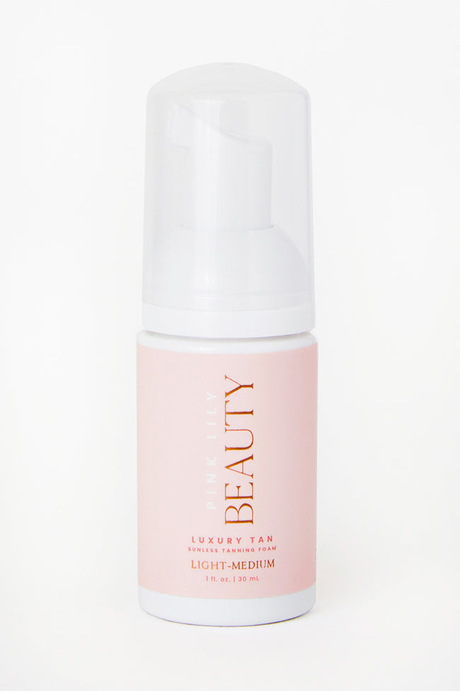 Pink Lily Beauty Luxury Tan Travel Sunless Tanning Foam Self Tanner - Light Medium