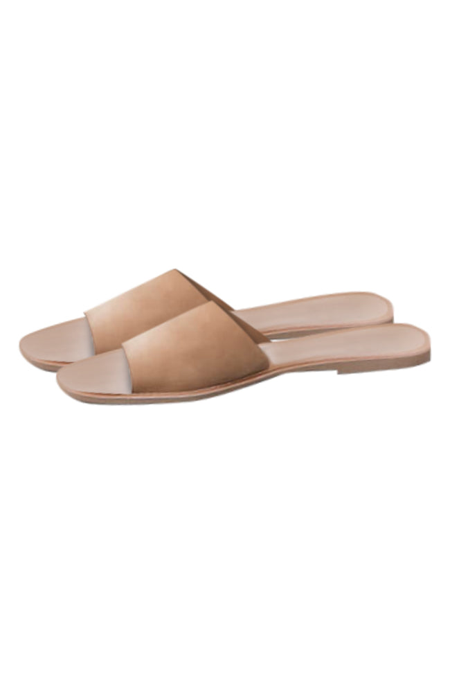 Jayne Slip On Single Strap Coffee Sandals FINAL SALE